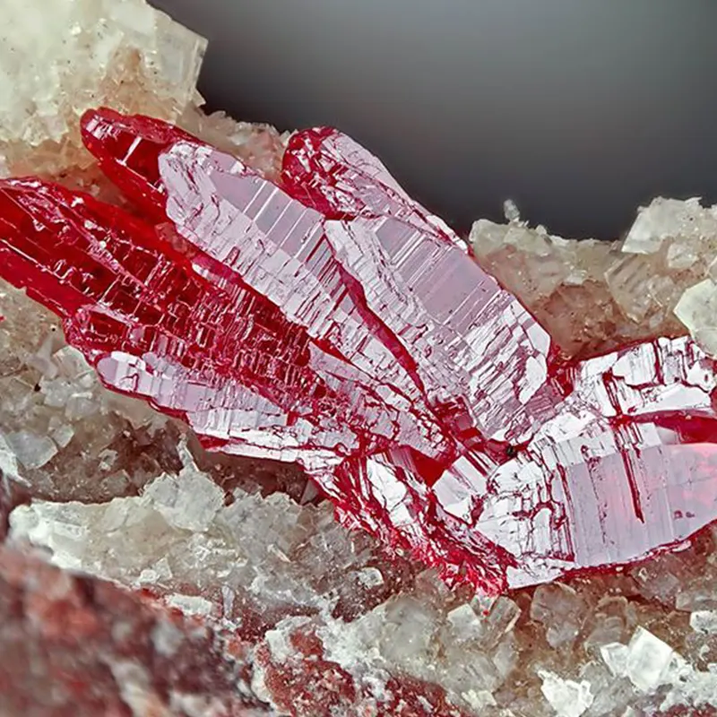 Bright Red Cinnabar Crystals